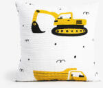 Goldea gyermek krepp párnahuzat - kotrógépek és építkezési eszközök 50 x 50 cm