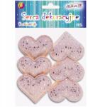 Aliga Dekorációs textil szívek, méret 5 cm, 6 db (SE-4634)