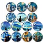  Dikom akril hűtőmágnes szett 14 db-os stílusos Cica hűtőmágnes (MAGNESY-KOTY)