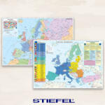  2 Hărți de perete ale Europei cu șipci metalice