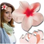 EdiBazzar Rózsaszín hajcsat, virágos Plumeria csatt, nagy méretű, ajándék, dísz (Spinka do włosów hawajski styl duża szczęka)