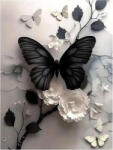 Set goblen cu diamante, fara sasiu, Fluture negru, 30x40 cm (dg_51)
