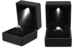  Velúr Eljegyzési Gyűrűtartó Doboz, Fekete (07992)