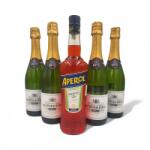 Les Grands Chais de France Pachet Aperol Spritz: Aperol Si 4 Sticle Vin Spumant Mousseux Baron de Rothberg Brut 0.75L