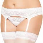 SoftLine Fehér csipkés harisnyatartó öv 3305 Plus Size tangával XL Softline (Soft Line 3305)