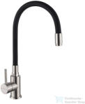 INVENA SILVA konyhai csaptelep, flexibilis kifolyócsővel, fekete-inox BZ-86-043-L (BZ-86-043-L)