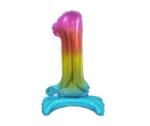GoDan Beauty&Charm álló fólia lufi szám 1, szivárványos, 38 cm, 1 db