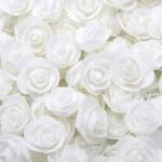 Deco Mariage Habrózsa 3, 5cm x10 műrózsa fehér virágok rózsa fehér áldozás (PIANK-3,5cm)