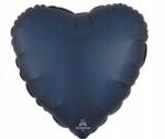 Amscan Anagram szív mintás fólia lufi - sötétkék, 46 cm, 1 db