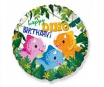 Flexmetal Happy Birthday Dino fólia lufi - többszínű, 18 inch