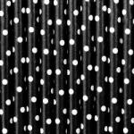 Party Deco Papír szívószál, fekete, 19, 5cm (1 db 10 db) (5901157496768)