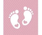  Papírszalvéták Little Feet Pink - 33 x 33 cm, 20 db