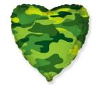 Flexmetal Fólia lufi szív alakú 18 hüvelyk - katonai zöld színű, 1 db