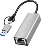 LogiLink Adapter retea LogiLink 2 5G USB-A/USB-C viteza 2500 Mbps dimensiuni 6x2 4x1 7cm (UA0422)