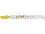 Extol Premium dekopír fűrészlap, Méret: 75x8x1, 5mm fogtáv: 2, 5mm, HCS, univerzális Bosch befogás, puhafa, farostlemez, műanyag 5DB (8805001)