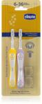 Chicco Toothbrush Set 6-36m fogkefe gyermekeknek Lilac-Mustard 6-36m 2 db