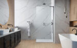 Radaway Modo SL II Brushed Gunmetal Walk-in szálcsiszolt fegyvermetál zuhanyfal 75 átlátszó jobbos