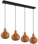Reality SPROUT - Lustru suspendat pe cablu, 3x E14/40W/230V, maro/ratan (LX0673)