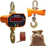 HDWR Ipari nagy teherbírású 3t-os kampós targonca mérleg távirányítóval, 1kg pontossággal, vastag acélból, nagy kijelző, tarafunkció, felfüggesztve, egységváltás, HDWR, wagPRO H3000 (wagPRO-H3000)