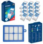 AreoSe Tökéletes Porzsák Szett + HEPA Szűrő, AreoSe, Anyag: Szintetikus Mikroszál, Szűrési Osztály: Hepa H10 (Epa E10), Zacskó Fogantyú: Műanyag, Higiénikus Zárás: Igen, 15 x 12 cm, 12 Zacskó + 1 Szűrő (1761