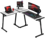 Greman Gamer Asztal Sarokasztal Íróasztal 147x112cm Fehér
