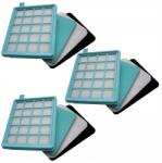AreoSe Porszívó szűrőkészlet, AreoSe, Fc8058/01, Hepa szűrő, Mosható szivacsszűrő, Habszűrő, Viszkóz szűrő, 3 db (17612767152)