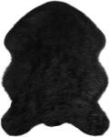 vidaXL Műgyapjú Szőnyeg Tafalla Fekete 50 x 80 cm Poliészter 42021584 (42021584)