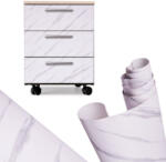 KIK Öntapadós Fóliatekercs Tapéta Furnér Fehér Márvány - Jazz 1, 22x50 m