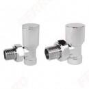 Ferro Set robineti radiator decorativi tur/retur coltari, crom
