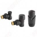 Ferro Set robineti radiator decorativi coltari cu cap termostatic, antracit