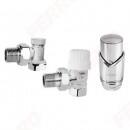 Ferro Set robineti radiator decorativi coltari cu cap termostatic, crom