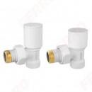 Ferro Set robineti radiator decorativi tur/retur coltari, alb