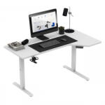 Greman Állítható Magasságú Íróasztal, Elektromos, 145 X 85 Cm 70 Kg Teherbírással, Fejhallgatótartóval, Fehér