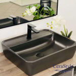 CeraStyle - Top Counter pultra ültethető porcelán mosdó - ONE - - MATT ANTRACIT -csaply - 55 x45cm