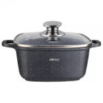 Kinghoff Cratita pentru cuptor si plita Kinghoff KH 1601, 20x20 cm, 2, 8 l, Acoperire marmura, Inductie, Negru (KH 1601)
