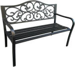 AKORD Furniture Factory Kerti Pad Park Széria IRGA Fekete 127x89x62 cm Öntöttvas Acél Konstrukció (3004)