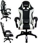 R-Sport Scaun R-Sport Gamer cu suport lombar și funcție de masaj - negru și alb (k3)