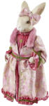  Nyúl figura pink ruhában textil és poly 51cm