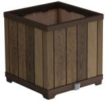 Keter Deco szögletes műanyag virágláda 61 l kőrisfa (262635) - homelux