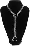 SuperLove Heart Slip Chain Necklace Silver