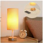 Brilagi - TABLON asztali lámpa USB-porttal 1xE27/25W/230V tölgy/fehér/bézs BRI602 (BG3679)