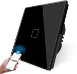 ELMARK Intrerupator simplu Touch negru sticla 1000W inteligent Smart Wi-Fi, 195007/BL (195007/BL)