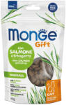 Monge GIFT Hairball Töltött és Ropogós Monoprotein Jutalomfalat Macskáknak (Lazac és Macskamenta) - 60 g