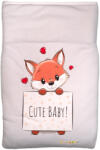 Babastar Pamut bélelt babatakaró 70x90cm - Szívecskés róka