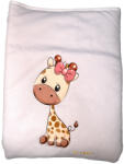 Babastar Pamut bélelt babatakaró 70x90cm - Zsiráf It's a girl! fehér