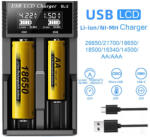  1, 2V Ni-Mh AAA mikro AA ceruza C baby SC F6 3, 7V 14500/16340/18650 LCD USB Li-ion akkumulátor töltő (Li-ion-Ni-Mh-EL-2)