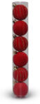 Artezan Karácsonyfadísz Gömb Bársonyos, 5cm Cső Piros 6db/Cső (ACB5F-T-R-6)