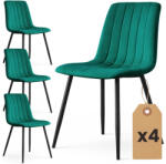 AKORD AKORD LIVO Étkezőszék Welur Butelkowa Zöld Fekete Lábakkal 4 db (AKO-4xLIVOBOG)