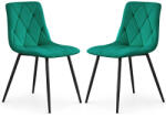 AKORD AKORD MILO Kárpitozott Szék Welur Palackzöld Fekete Lábakkal 2 db (AKO-2xMILOBOG)