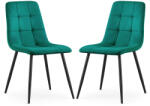 AKORD AKORD NERO Étkezőszék Welur Palackzöld Fekete Lábakkal 2 db (AKO-2xNEROBOG)